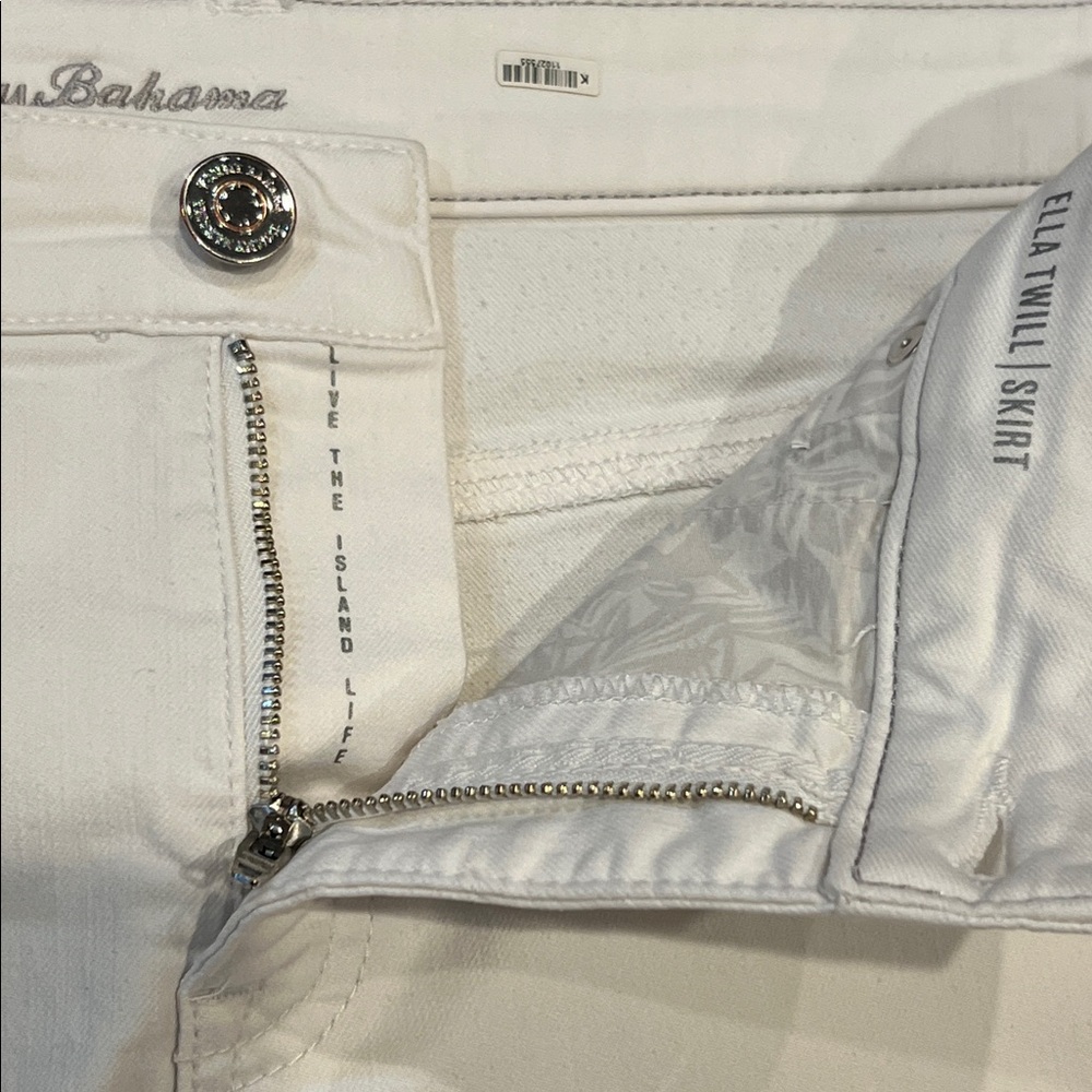 Tommy Bahama White Ella Twill Mini Jean/Denim Skirt Size 12 - Picture 6 of 16
